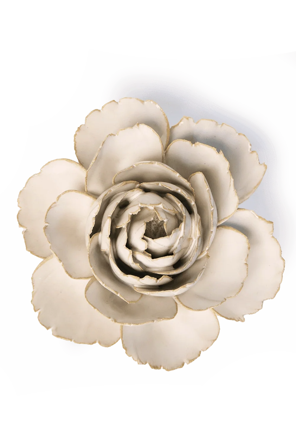 Ivory English Rose ceramic flower