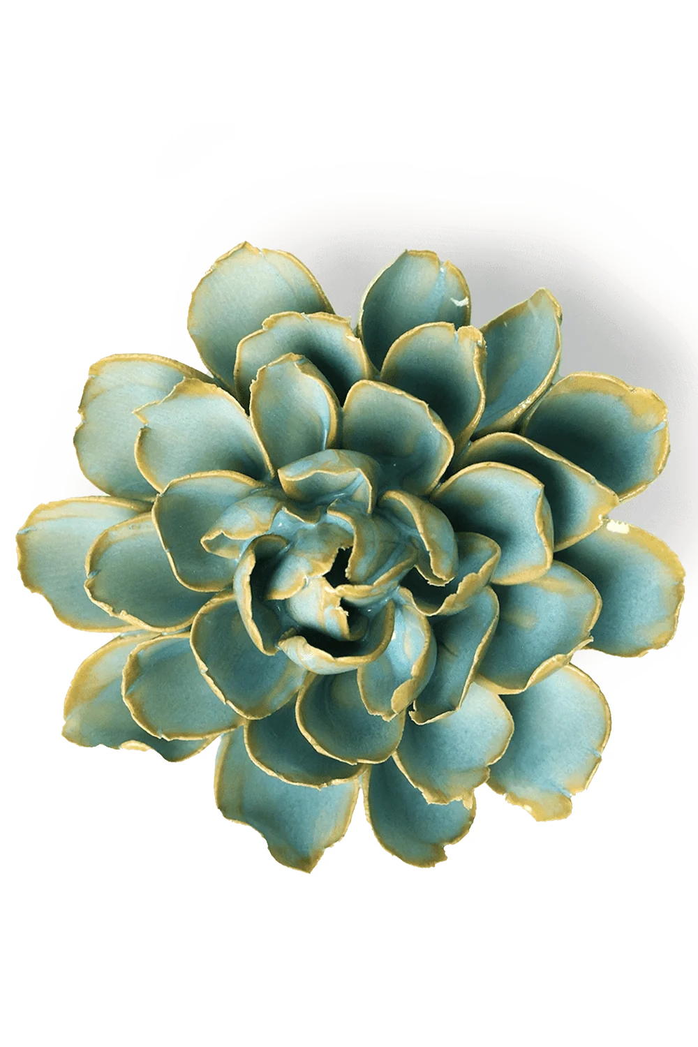 Robin's Egg Blue Marigold ceramic flower