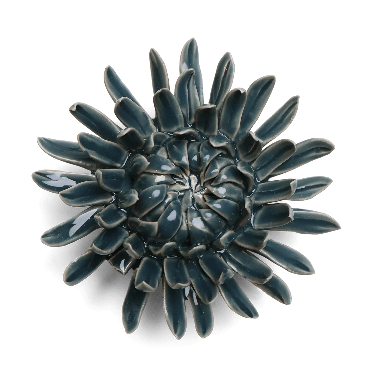 Teal mum ceramic flower