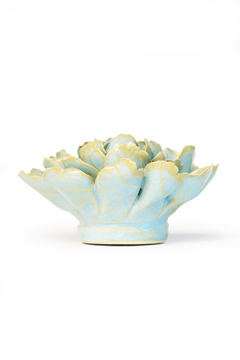 Robin's Egg Blue Marigold ceramic flower