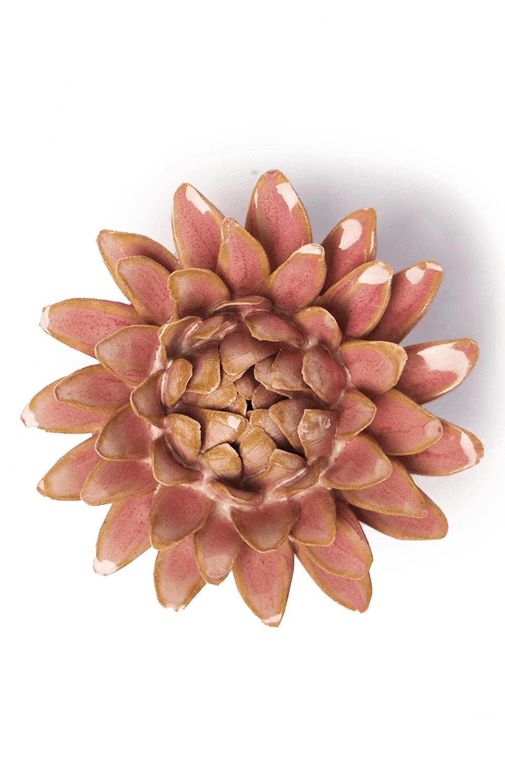 Rose Quartz Pink Strawflower ceramic flower