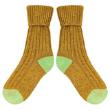 Recycled lambswool & silk blend socks (mustard)