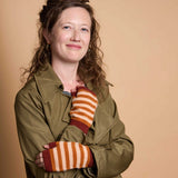 Lambswool wrist warmers (Stripes)