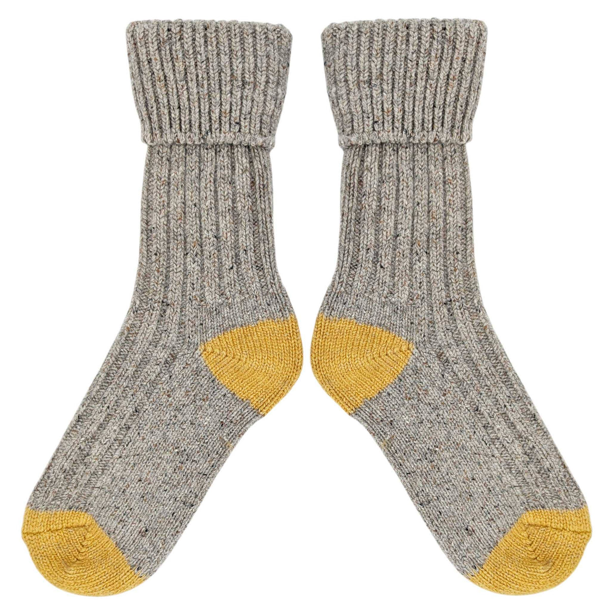 Recycled lambswool & silk blend socks (Grey)