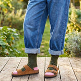 Recycled lambswool & silk blend socks (Green)
