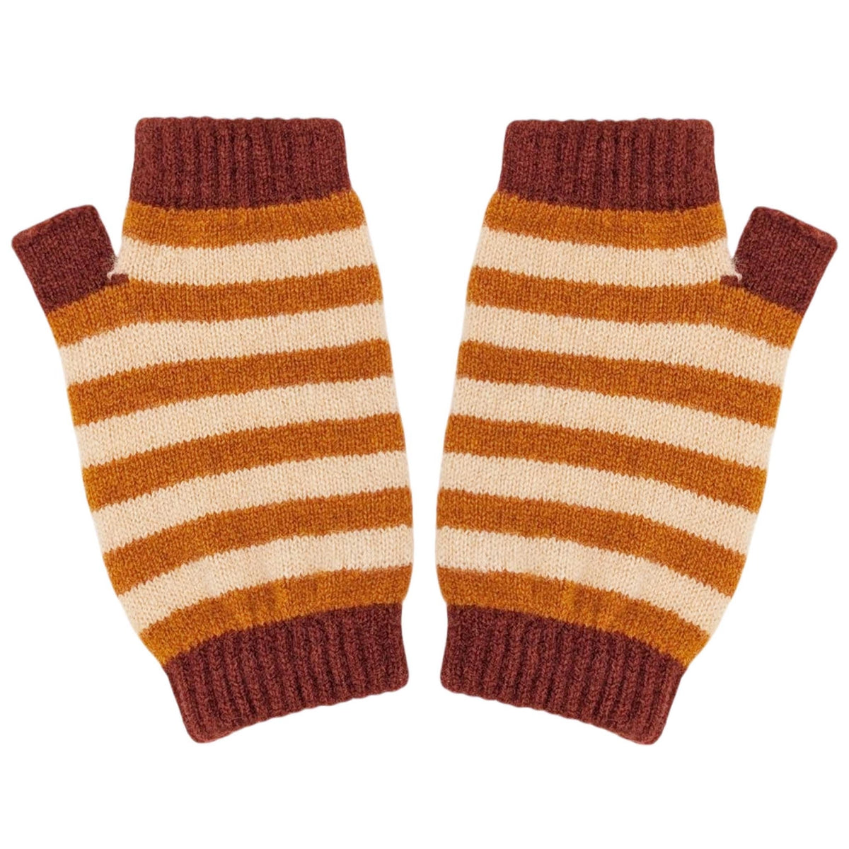 Lambswool wrist warmers (Stripes)