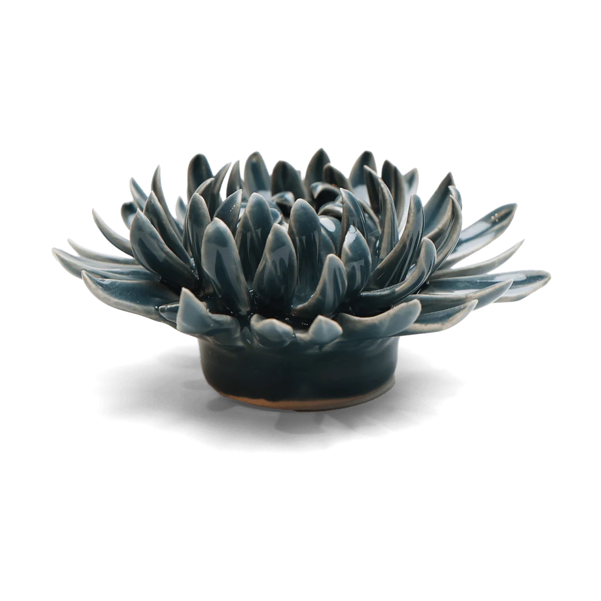 Teal mum ceramic flower