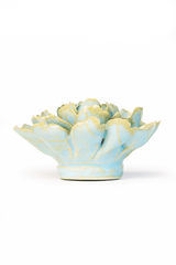 Robin's Egg Blue Marigold ceramic flower