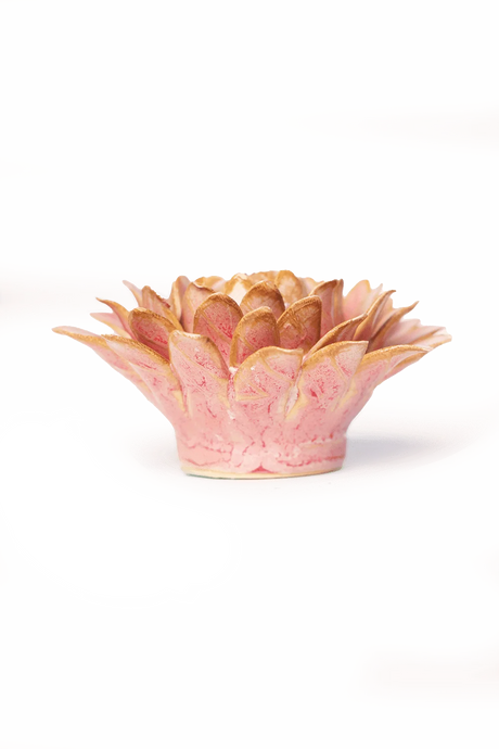 Rose Quartz Pink Strawflower ceramic flower