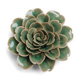 Jungle Green Tea Rose ceramic flower