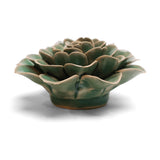 Jungle Green Tea Rose ceramic flower