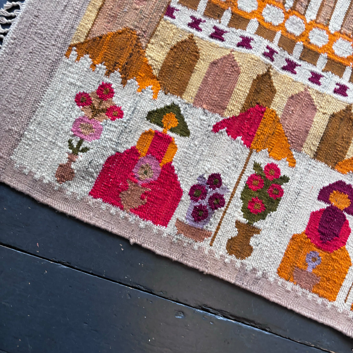 Scandinavian flat weave rug