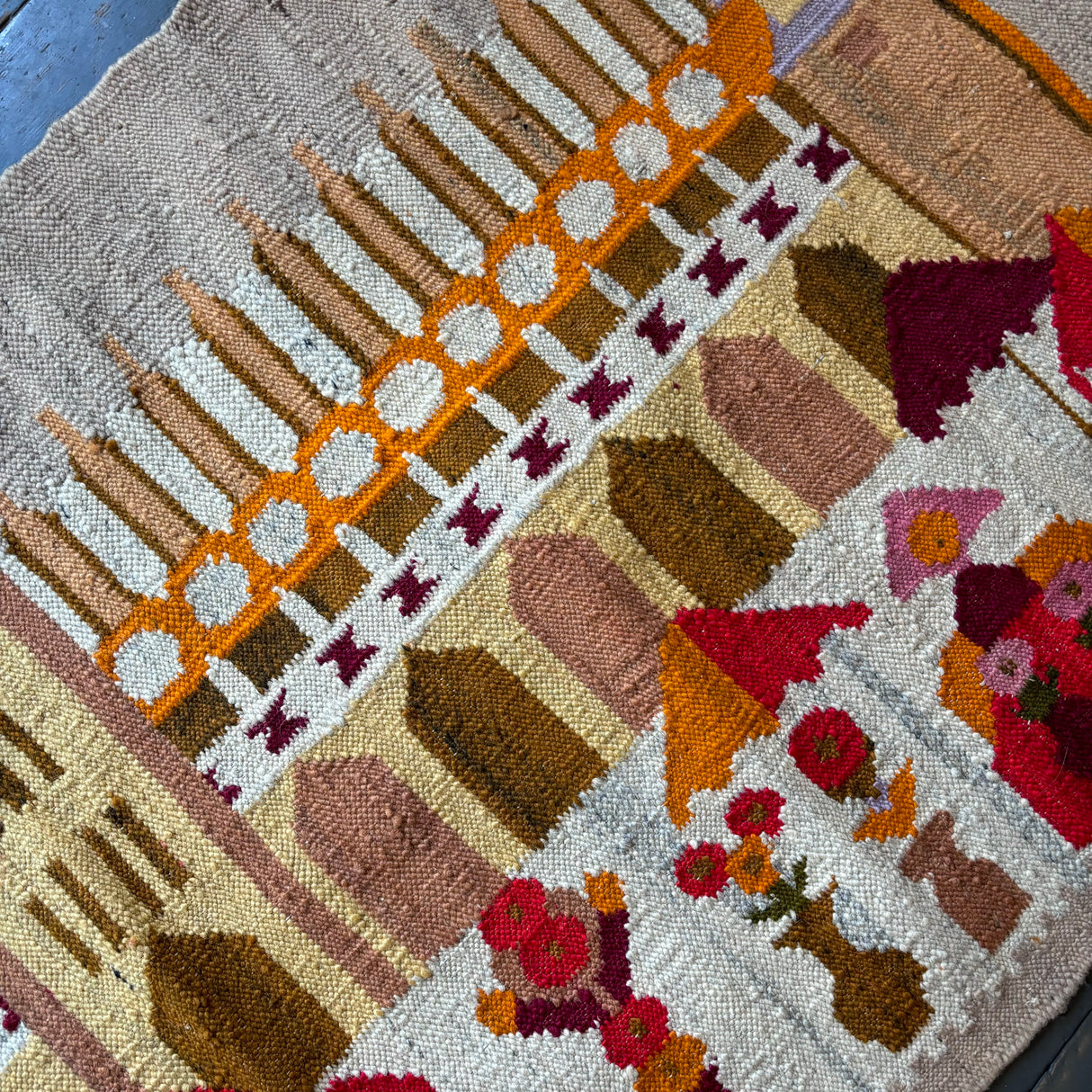 Scandinavian flat weave rug