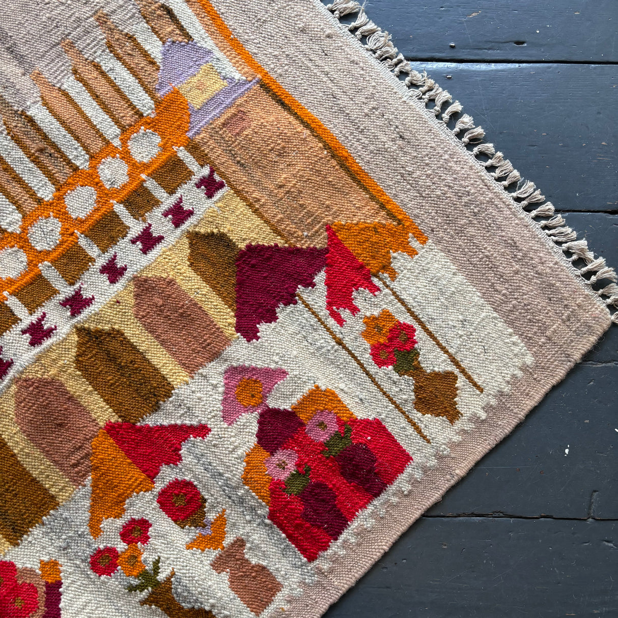 Scandinavian flat weave rug