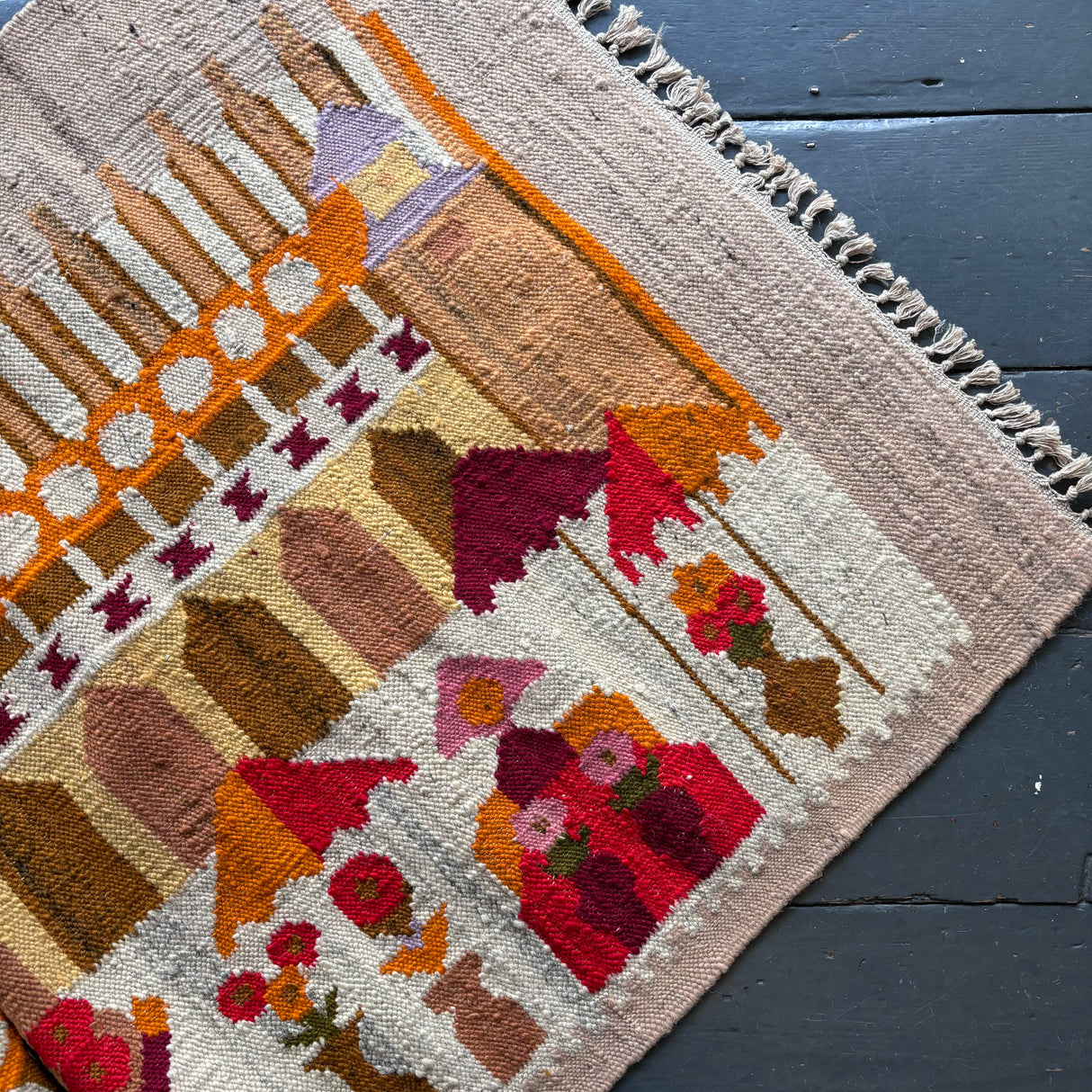 Scandinavian flat weave rug