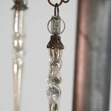 Mouth blown twisted glass icicle