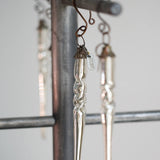 Mouth blown twisted glass icicle