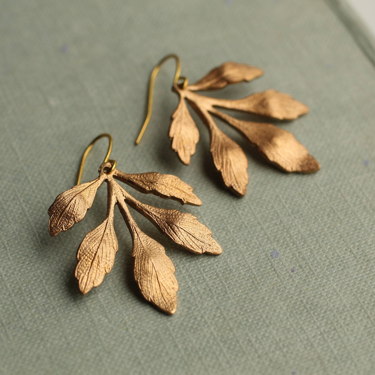 Gold Leaf Chandelier Earrings